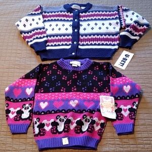 Vintage lot of 2 girls NWT sweaters